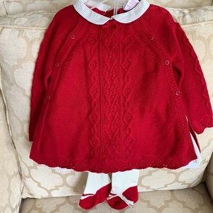 Adorable Knit Sweater Dress and Tights